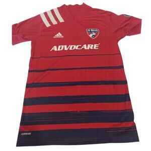 Adidas FC Dallas MLS Jersey 2020 Mens Small RED/Blue AeroReady Advocare